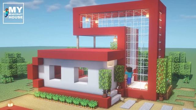 Minecraft: How to build a modern red house easily (#106) смотреть онлайн