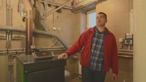 Установка твердотопливного котла