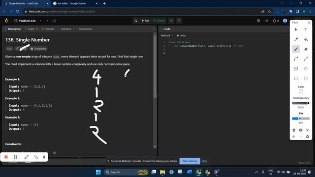 Single Number | Bit Manipulation | LeetCode 136 | PYTHON