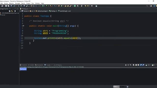How To Check Whether Two Strings Are The Same Using The equals() and equalsIgnoreCase() Method