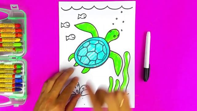 Как нарисовать Морскую ЧЕРЕПАХУ - урок рисования