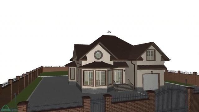 Большой красивый мансардный дом с террасой и гаражом D-215-ТП смотреть онлайн