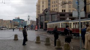 Трамвай. Празднование. Едут парадом на 117летие. г. Москва