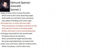 Edmund Spenser Amoretti Sonnet 1 Paraphrase