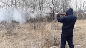 Иж 18 32 калибра. Дымный порох. Сверхзамедленное видео