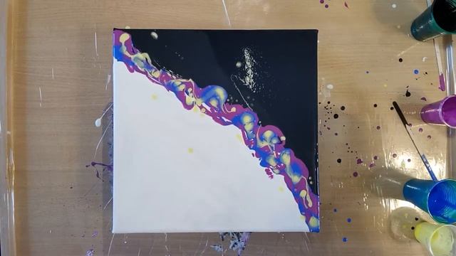 Раздувание акриловой краски феном! Fluid art просто и быстро. Acrylic pouring