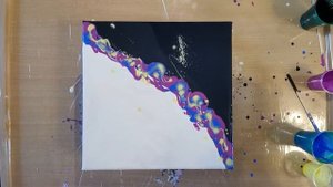 Раздувание акриловой краски феном! Fluid art просто и быстро. Acrylic pouring