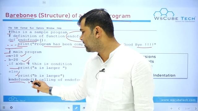 Barebones Of Python Program | Functions in Python Class 12 Computer Science With Python #02