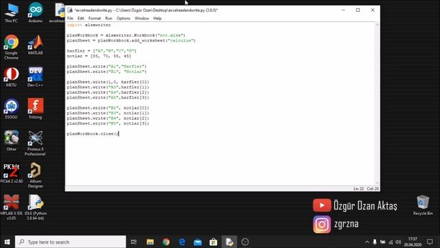 Python Öğreniyorum Bölüm #2 - Excel'e Veri Yazma & Okuma