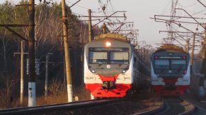 Электропоезда ЭД4М-0493/0482 ЦППК Рэкс перегон Нара - Бекасово-1 7.04.2020