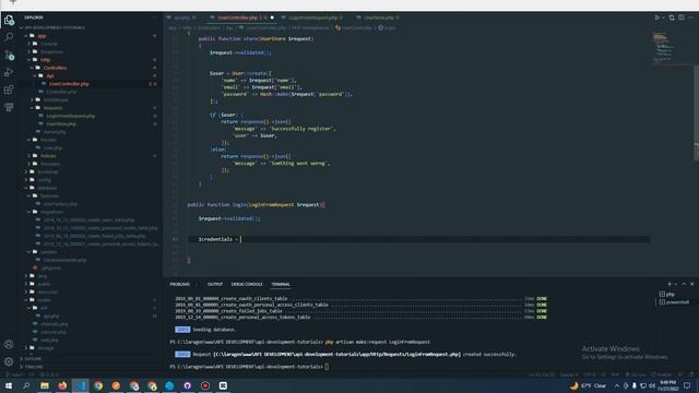 Complete authentication API using Laravel passport & check In Postman