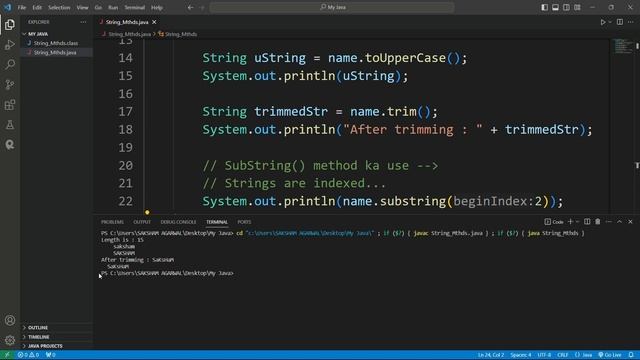 Java Tutorial : 09 - Methods of Strings In Java смотреть онлайн