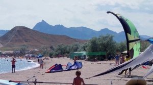 Кайтсёрфинг и винсёрфинг в Коктебеле "Тихая бухта" 01.08.2002 г.