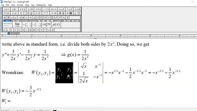 Differential Equation Variation of Parameters: 2x2y  3xy - y  1x