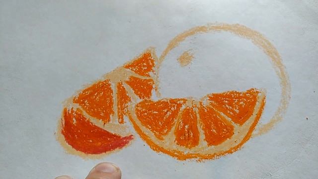How to Draw Orange / Как нарисовать апельсин Восковыми карандашами (масляная пастель) смотреть онлайн