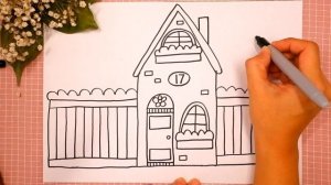 Как рисовать ДОМ | Рисуем ДОМИК легко и просто | Няня Уля - Уроки рисования для детей