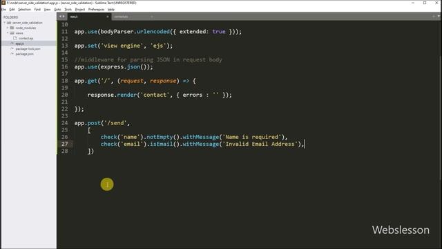 Node.js Tutorial - Server Side Form Validation