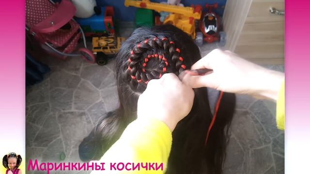 ?Детская прическа Четырехпрядная коса улитка с лентой!!!? | МАСТЕР-КЛАССC С ОБЪЯСНЕНИЕМ!!!