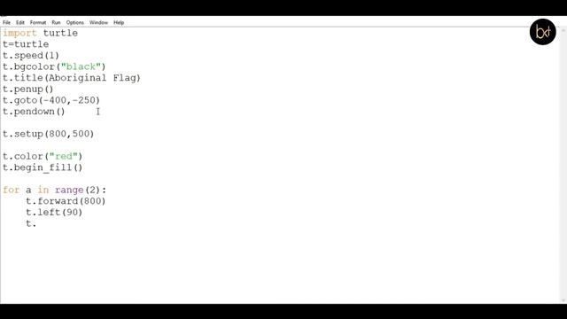 Python Turtle - Draw Aboriginal National Flag In Python Turtle Graphics By #BKTutorial