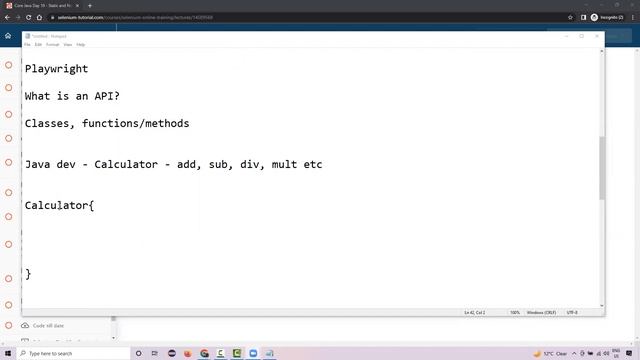Selenium 4.0 WebDriver with Core Java - Batch Dec 2022 - Demo session Day 1