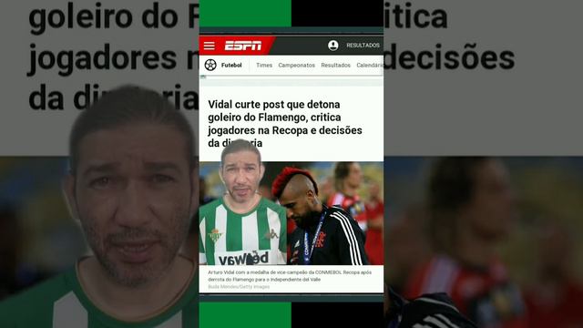 Vidal curte post que criticou o goleiro Santos do Flamengo.