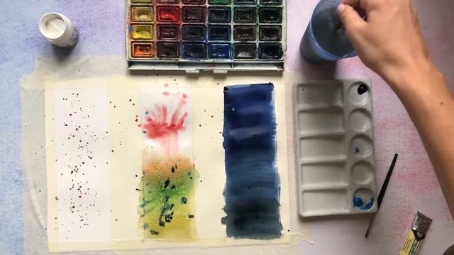 ЛАЙФХАКИ для рисования. Акварель техника набрызг