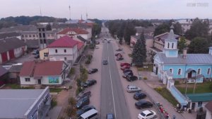 Город Опочка с высоты птичьего полёта Псковская область Видео клип про город Опочка Opochka Russia