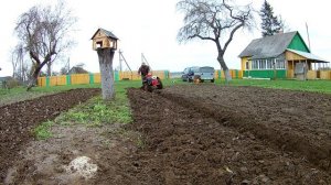 Вспашка мотоблоком .