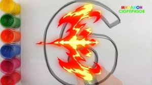 Рисуем Цифры с Блестками | Учим цвета с Акварельными красками | Учим цифры от 1 до 10 для детей