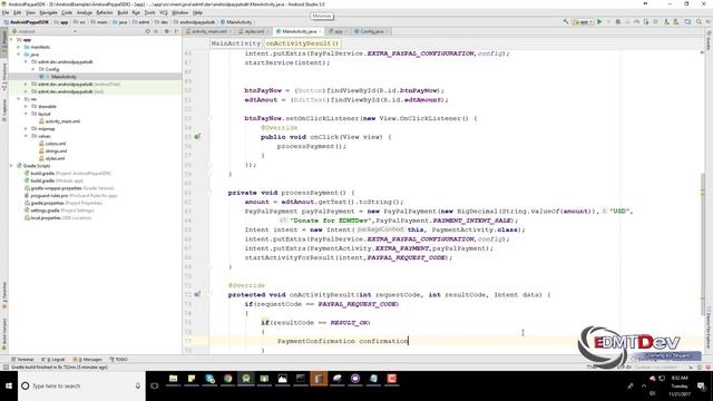 Android Studio Tutorial - Paypal SDK Intergration