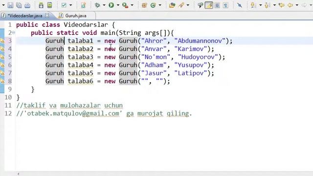 Javadan boshlang'ich darslar -47- static смотреть онлайн