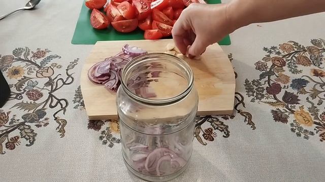 Закуска Помидоры с чесноком и луком На праздничный стол Закусон на миллион