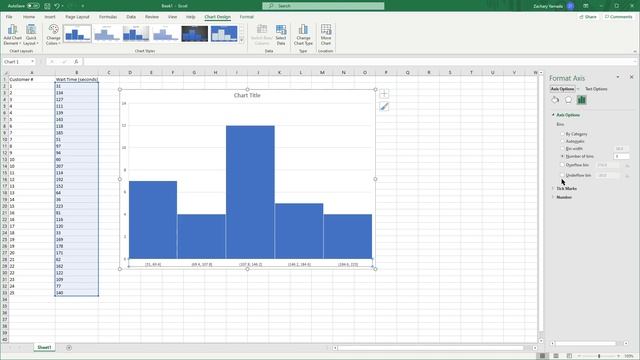 Excel 365 Tutorial: Setting Histogram Axises смотреть онлайн