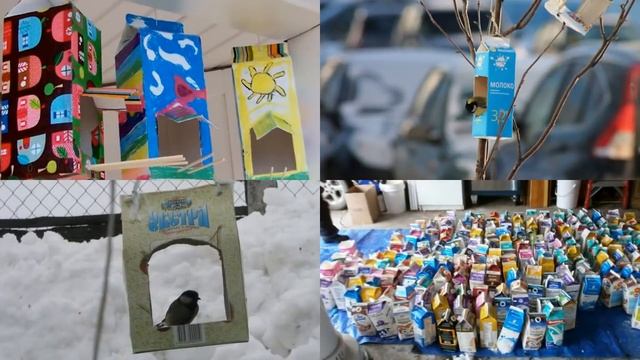 Покормите птиц зимой... Кормушки, идеи смотреть онлайн