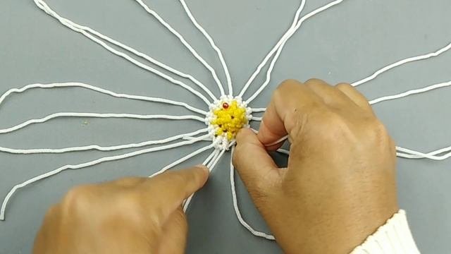 DIY Macrame Keychain Cosmos Flower  | Macrame  Keychain Tutorial