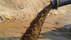 Как качает песок грунтовый насос Dragflow HY85_160HC (650 м3_час). Экскаватор на понтоне - земснаряд