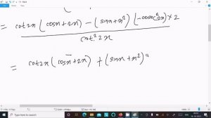 If y = (sinx + x²)/cot2x , Find dy/dx