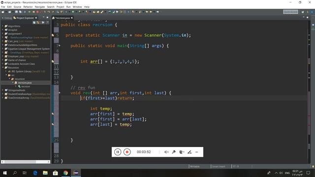 reverse array using Recursion смотреть онлайн
