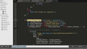 Developing the functionality of editing professional data using CodeIgniter AJAX & jQuery Part-12