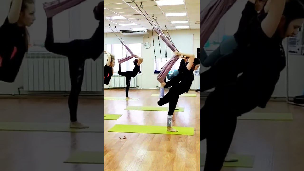 2024год открыт первая тренировка в гамаке. Девчонки молодцы