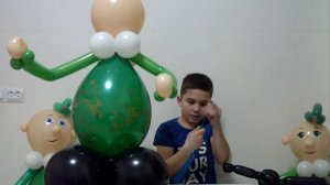 Как сделать солдата из воздушных шаров.