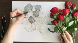 How To Draw A Rose Bouquet! How To Draw Valentines Day Stuff!