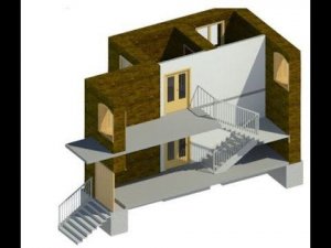 Лестницы по эскизу. Одномаршевые и двухмаршевые (самый простой коттедж): Revit #10