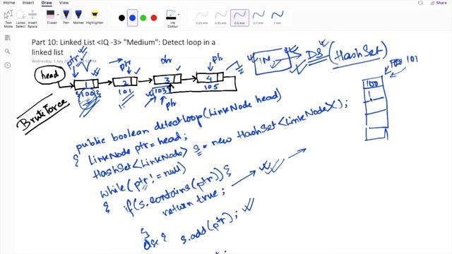 Technical Interview: Part 10 (Q&A): Linked List - How to detect a loop in a linked list (in Java)