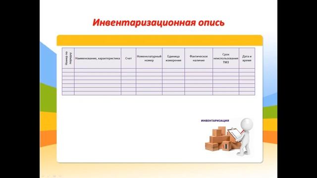 Видеоурок на тему: Инвентаризация