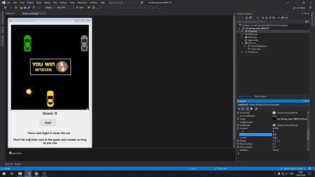 How to make a top down car racing game in windows form with C#