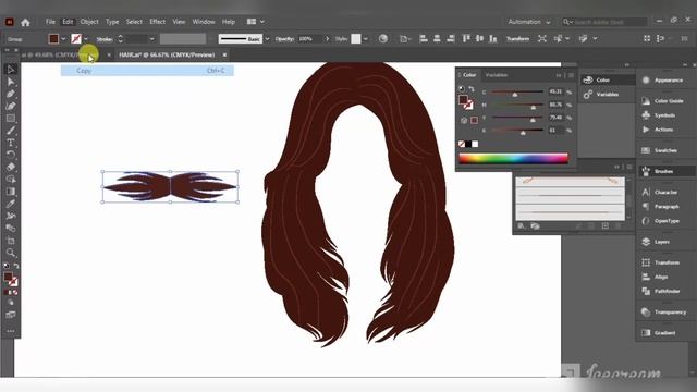 How to make hair brushes in illustrator easily смотреть онлайн