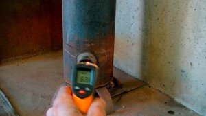 Печь на отработке с наддувом, розжиг# 2