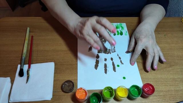 Сочетание техники пальцеграфии с рисованием ладошками. «Сказочное дерево» смотреть онлайн