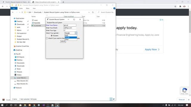 Student Record System in Tkinter Python with source code | Source Code & Projects